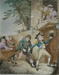 Charity Covereth a Multitude of Sins, Hannah Humphreyn julkaisema 1781 (käsin väritetty etsaus).