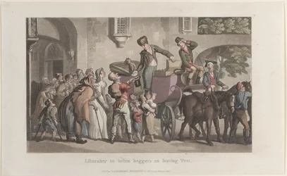 Vapautta sairaiden kerjäläisten lähtemiseen Yrviltä, Journal of Sentimental Travels in the ..., 1821.