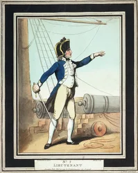 Luutnantti, kuninkaallisen laivaston laivaväenluutnantti 1700-luvulla.