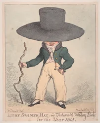 Kevyt kesähattu ja muodikkaat kävelykepit vuodelle 1801, 10.7.1801., 10.7.1801.