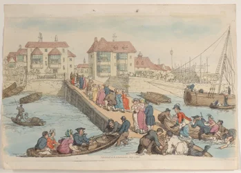 Levy 25: Laskeutumispaikka, teoksesta World in Miniature, 1816., 1816.