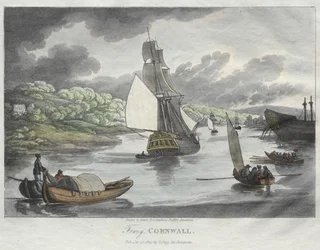 Rowlandsonin luonnokset luonnosta: Fowey, Cornwall, 1809.