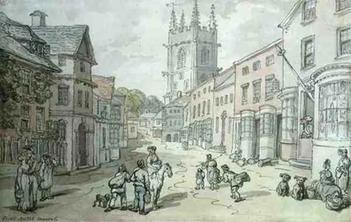 Saint Austell, Cornwall (kynä ja akvarelli paperille)
