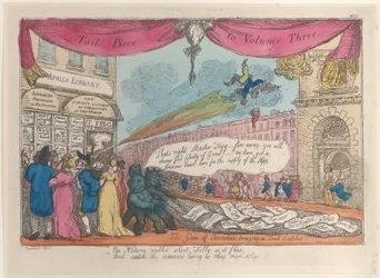 Kolmannen osan loppuvinjetti: Pilakuvan henget tuovat uusia tarvikkeita, 1808-21.