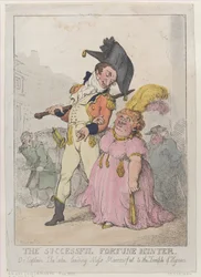 Menestynyt Onnenmetsästäjä eli kapteeni Shelalee Leading Miss Marrowfat..., [1802], julkaistu uudelleen 1812.