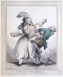 Tighten More - Prints by Rowlandson, F. Libronin ja H. Clouzotin teoksessa "The corset in art and mors from the 13th to the 20th century"