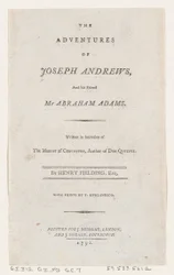 Nimisivu: Joseph Andrewsin ja hänen ystävänsä herra Abraham Adamsin seikkailut, 1792, 1792.