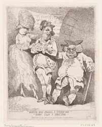 Mihin suuntaan käännän minut Kuinka voin päättää, n. 1780, n. 1780.