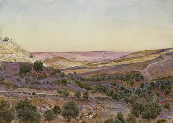 Moabin kukkulat ja Hinnomin laakso, 1854 (vesiväri ja vartaloväri)
