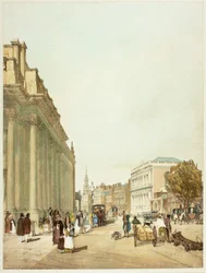 Board of Trade, Whitehall, Downing Streetiltä, levy kahdeksan julkaisusta Original Views of London sellaisena kuin se on