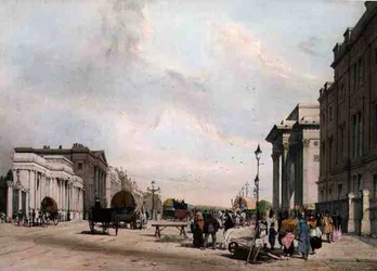 Hyde Park Corner, "London As It Is", kaiverrettu ja pubi. taiteilijan toimesta