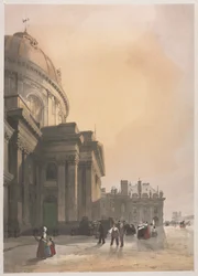Kuvankaunis arkkitehtuuri Pariisissa, Gentissä, Antwerpenissä, Rouenissa: La Chapelle de lInstitut ..., 1839.