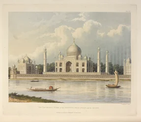 Taj Mahal, keisari Shah Jehanin hauta, kuva kuvasta "Maalauksellinen kiertue Ganges- ja Jumna-jokia pitkin Intiassa"