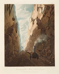 "Oliivivuoren kaivaukset, 4 kilometrin päässä Liverpoolista", 1831