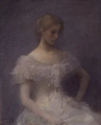 Nuori tyttö istuu, 1896.