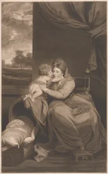 Elizabeth Lady Melbourne poikansa kanssa. Peniston Lamb