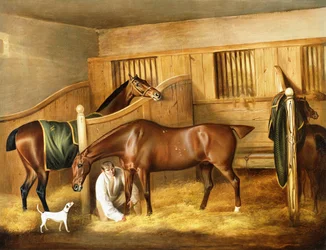 Metsästäjät tallissa sulhasen kanssa, 1809