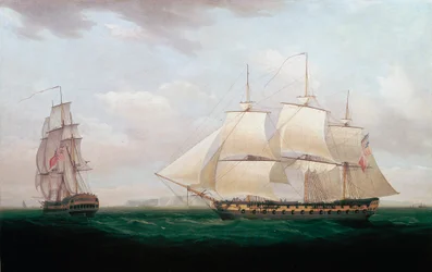 Kaksi itä-intiaania rannikolla, Thomas Whitcombe, 1850