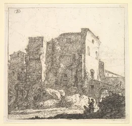 Nainen kehräämässä ja kalastaja, 1600-luku.