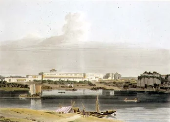 Nawab Shuja Dowlan palatsi Lucknowissa, levy XVI osasta 4 "Oriental Scenery", pubi. 1802 (akvatinta)