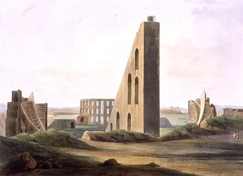 Observatorio Delhissä, levy XX osasta 3 "Oriental Scenery", pub. 1808 (akvatinta)