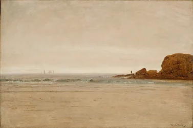 Ranta ja kalliot 1870 (Öljy kankaalle)