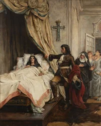 Pietari Suuri vierailemassa Madame de Maintenonin luona vuonna 1717, 1800-luvun lopussa.