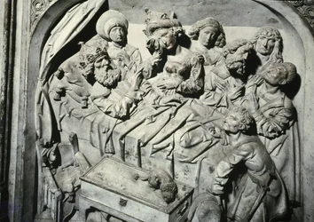 Henrik II:n 973-1024 ja hänen vaimonsa Kunigunden hauta, keisarin kuoleman yksityiskohta, 1499-1513 kivi.
