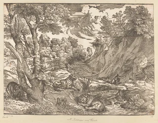 Maisema Saint Jerome kanssa