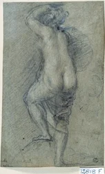 Alaston nainen (liitu paperille)