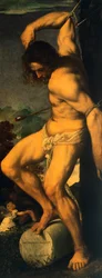 San Sebastian, yksityiskohta Averoldin polyptyykistä, kirjoittanut Titian (n. 1490-1576), öljy kankaalle