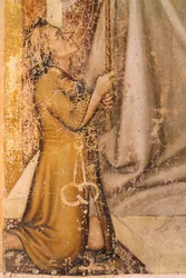 Lahjoittajien kuvaus, yksityiskohta St Romualdista, Tommaso da Modena (1326-1379), fresko, San Nicolon kirkko, Treviso