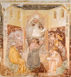 Luopuminen, yksityiskohta Stories of St Ursulasta, Tommaso da Modena (1326-1379), fresko