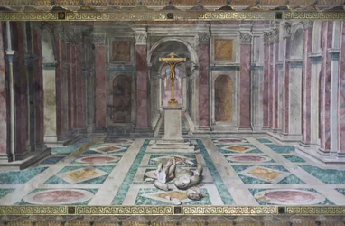 Kristinuskon voitto, Konstantinuksen huoneessa, Raphael Rooms, n. 1585 (fresko)