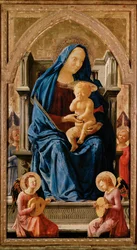 Pisa-polyptyykki: Neitsyt Jeesus-lapsen ja enkelien kanssa.