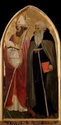 San Giovenale Triptyykki: oikea paneeli Pyhä Anthony Suurella ja Saint Juvenal (Giovenale) - alttaritaulu