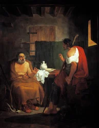 Sokea Homer (noin 8.-7. vuosisadalla eKr.) paimen Glaucon talossa