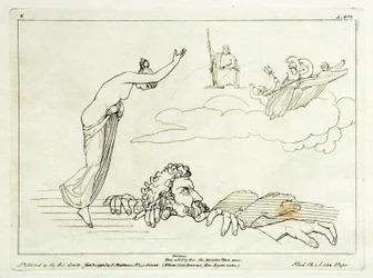 (2) Flaxman Ilias 1793, kaiverrettu 1795, 185 x 251 mm.