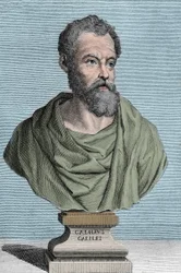Muotokuva Galileo Galilei dit Galileesta, italialainen tähtitieteilijä (1564-1642), kaiverrus Tommaso Piroli (1752-1824) yksityiskokoelma