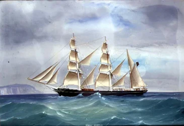 Steam Yacht "Emily Chapman" täydessä purjeessa
