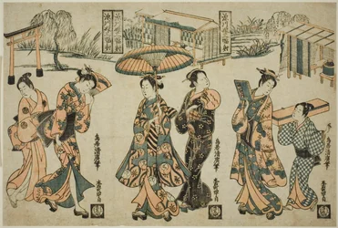 Fukagawan tytöt-a Tri ptych