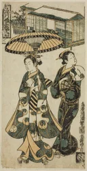 Nuori nainen ja emäntä, kuvasta "Fukagawan tytöt - Triptyykki (Fukagawa musume sanpukutsui)".