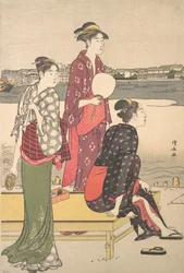 Ilta Sumida-joen rannalla.