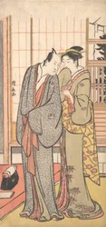Ichikawa Yaozo III naisen kanssa, n. 1785.