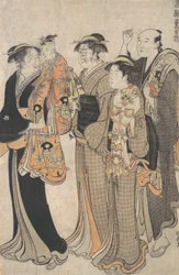 Äiti kantamassa tyttövauvaa Miya Mairille, n. 1784.