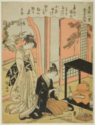 Night Rain of the Tea Stand, sarjasta "Eight Scenes of the Salon (Zashiki hakkei)"