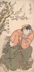 Näyttelijä Yamashita Kinshaku II Sadaton vaimona Iwate, 1794-95., 1794-99