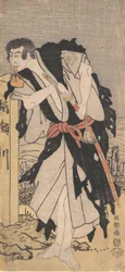 Morita Kanya VIII hahmona Kawachi Kanja, naamioitunut Genkaiboksi, 1794-95, 1794-9