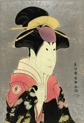Printti : Segwa tomisaburon puupiirros, yadorigi, Sharaku Toshusain ogishi kurandon vaimo, aktiivinen 1794.