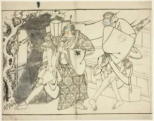 Näyttelijät Arashi Ryuzo ja Morita Kanya VIII,